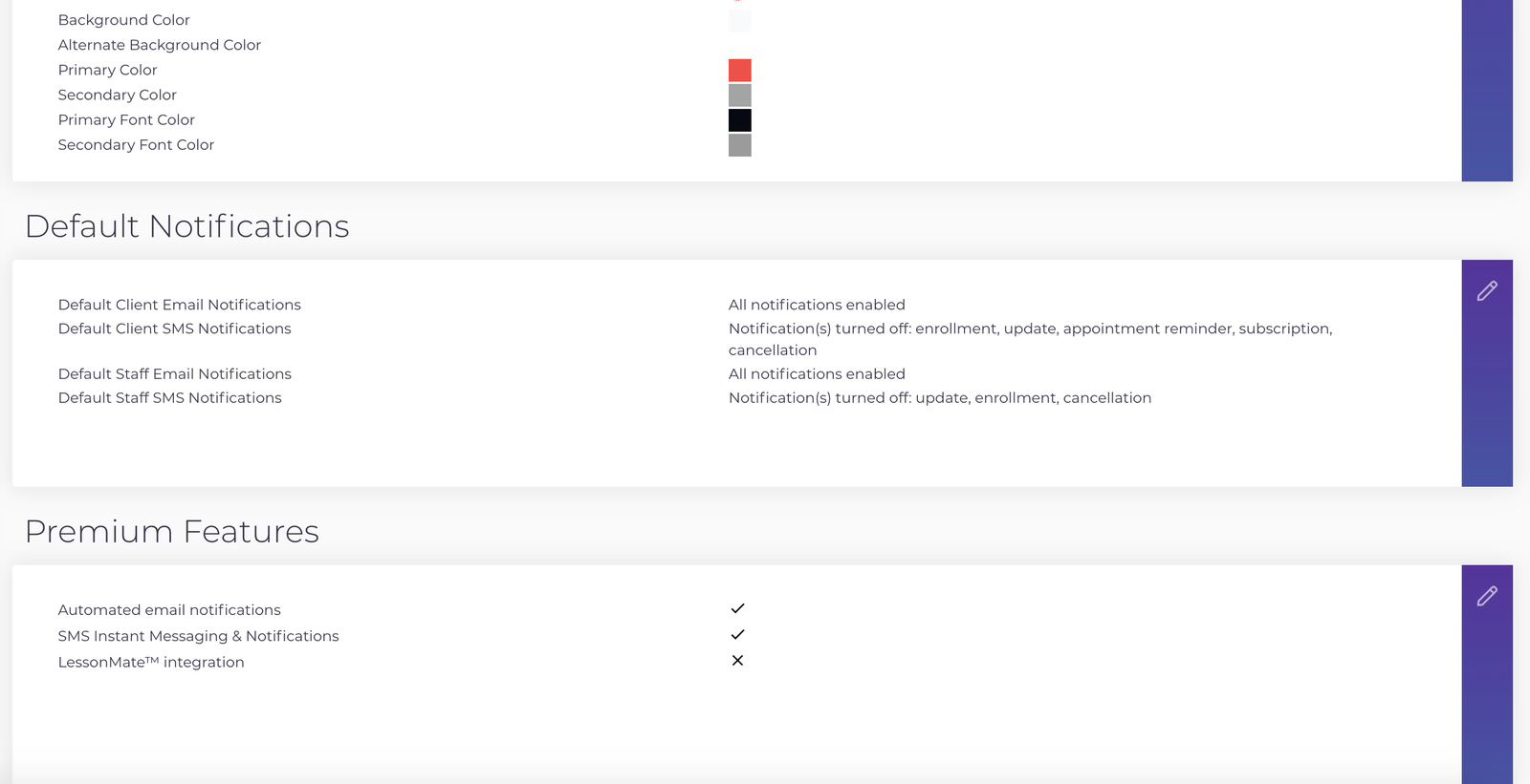 Configuring Default Client and Staff Notifications