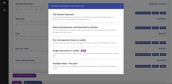 Session Payment Plan Templates